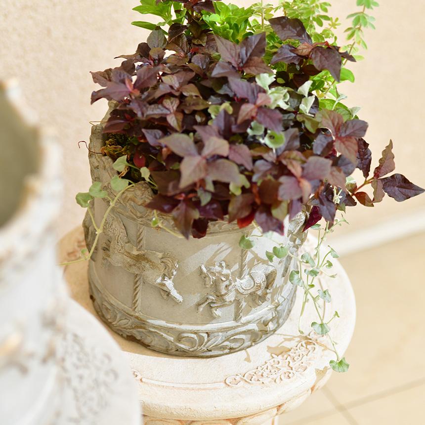 プランター おしゃれ メリーゴーランド S アンティーク 鉢