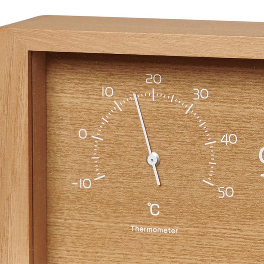 レムノス 置き時計 温湿度付き　ヨーカン レムノス 温湿度計 Yokan（ヨウカン）置き時計 おしゃれ 温度計 湿度計