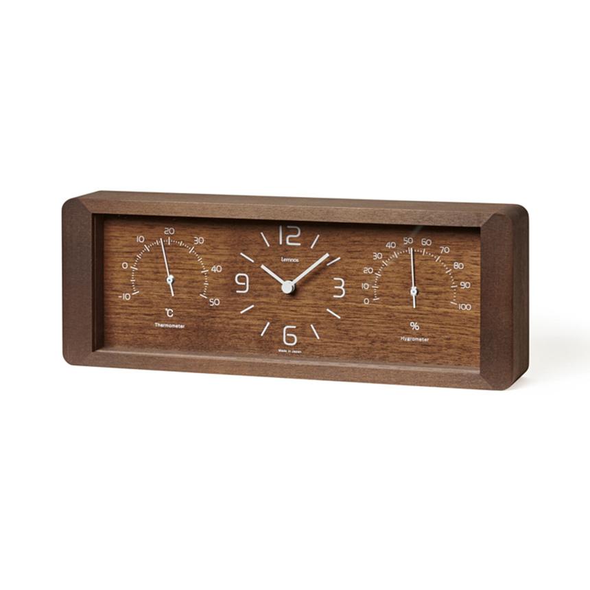 【美品】Lemnos レムノス 日本製 木製置時計 温度計 Yokan湿度計 楽天市場】《全2色》lemnos YOKAN 温湿度計付き置き時計