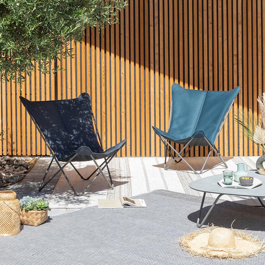 【フランス】ラフマ Lafuma 青 バタフライチェア 折りたたみ式 xlairlon.jpg