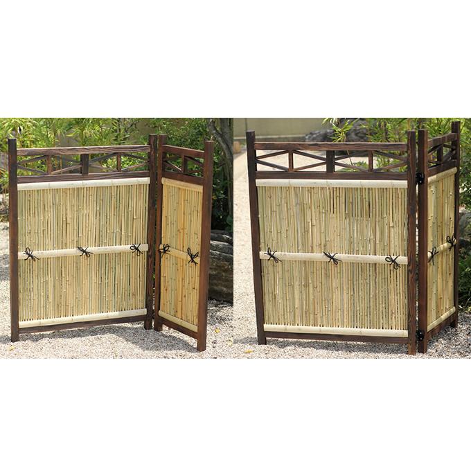本格和風 仕切り竹垣 衝立竹フェンス L字型 W88cm+W45cm / 連結 本格和風 仕切り竹垣 衝立竹フェンス L字型 W88cm+W45cm / 連結