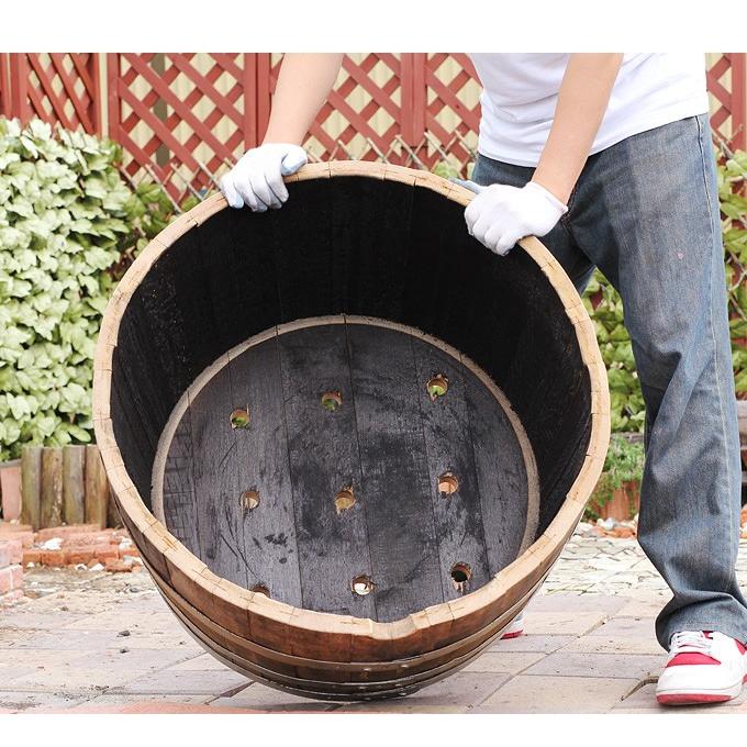 ウイスキー樽 大型プランター 無塗装 直径72cm×高さ45cm 業務用 公園