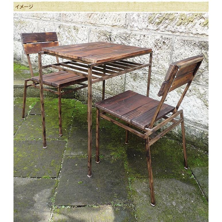 アンティーク ウッドチェア（2脚入） オールド加工 天然木