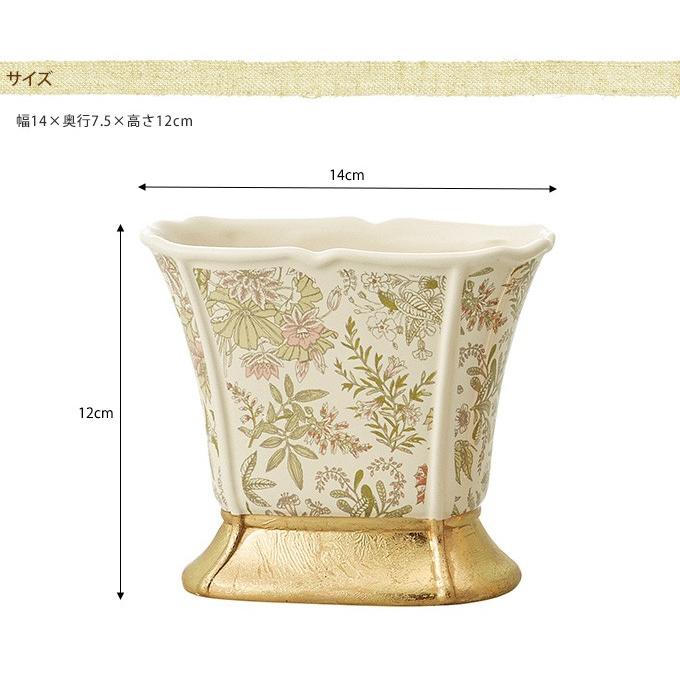 花と藤の模様の陶器花瓶 花と藤の模様の陶器花瓶