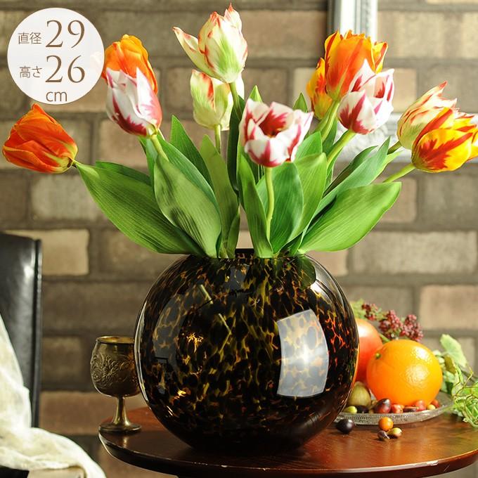 人気が高い ガラス花瓶 花器 フラワーベース 豹柄 ガラス花瓶 漆黒のヒョウ柄 球体l アンバー L Pg ガーデン用品屋さん 通販 Yahoo ショッピング 注目の Kinerjaku Kkp Go Id