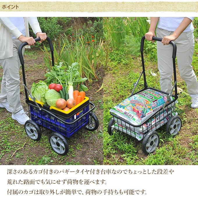 手押し 台車 重い 荷物 運び 小さい コンパクト ラクラクかご付き4輪カート Pg ガーデン用品屋さん 通販 Yahoo ショッピング