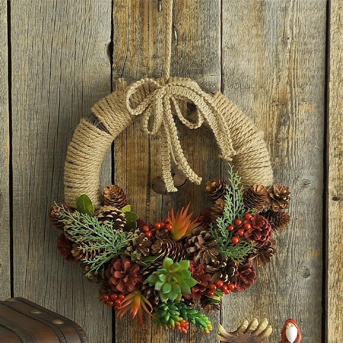 クリスマス 飾り 玄関 装飾 リース 手作り オーナメント ナチュラル おしゃれ 下弦の月 クリスマスリース ロープm Pg ガーデン用品屋さん 通販 Yahoo ショッピング