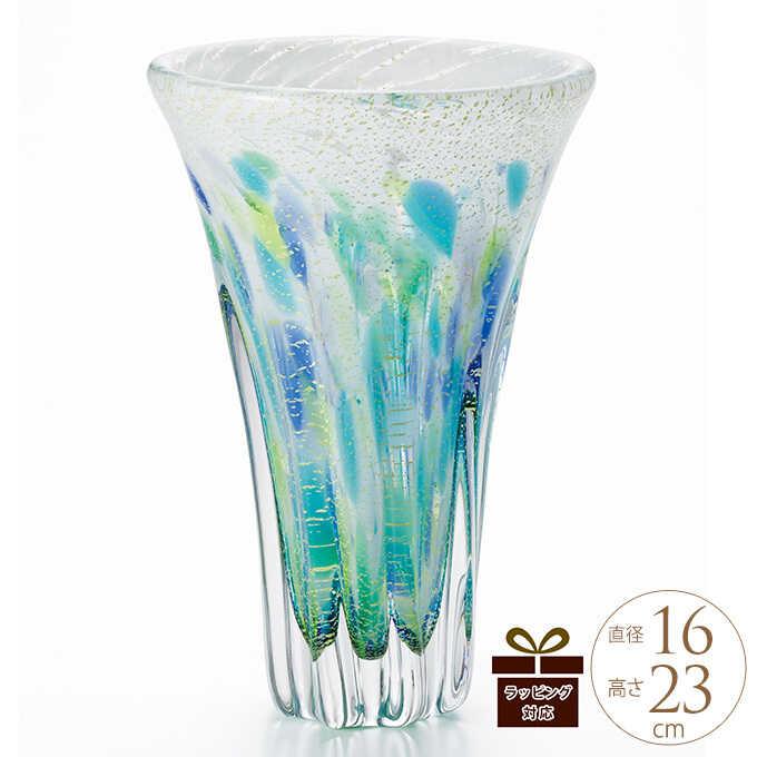 ガラス花瓶 国産 花器 おしゃれ 津軽びいどろ 花瓶 ガラス 日本製 津軽 龍飛岬 紫陽花 カップ型 高さ23cm Pg ガーデン用品屋さん 通販 Yahoo ショッピング