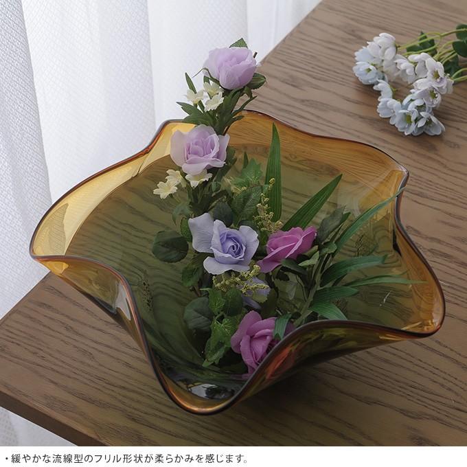ADERIA 生け花 花器 日本製 アデリア 津軽びいどろ 水盤 「金風」 F