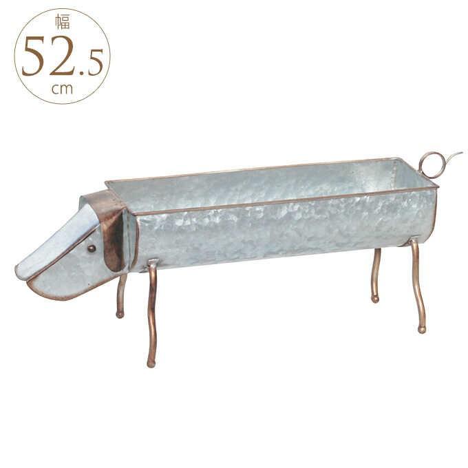 屋外 プランター イヌ かわいい おしゃれ ガーデニング ブリキ プランターポット アニマル ドッグ 最新のデザイン