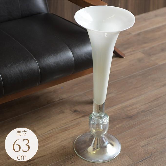 フラワーグラス ロング ホワイト 花器 大きい 長い 白い ガラス花瓶 清らかな白色 ローマ調トールベース Pg ガーデン用品屋さん 通販 Yahoo ショッピング