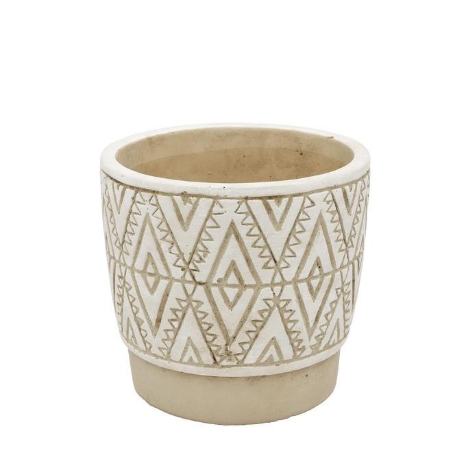 プランター 小型 アフリカン 植木鉢 底穴あり 小さい 鉢 民族模様a 手作りプランターポット M ホワイト 直径14cm Pg ガーデン用品屋さん 通販 Yahoo ショッピング
