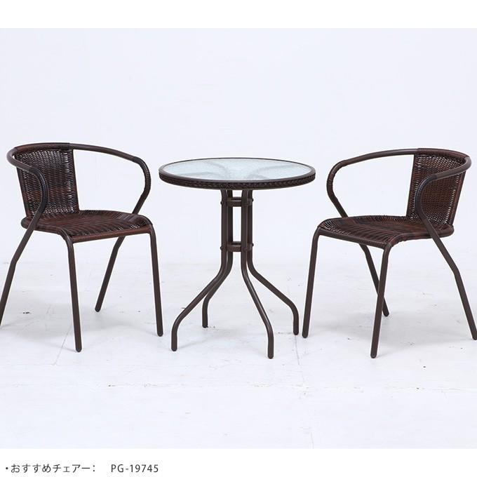 ガーデンテーブル 屋外 クリア 丸 サークル おしゃれ ガラス テーブル