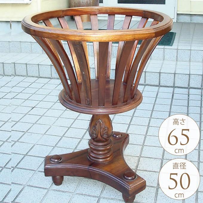 アジアの王宮グラス 木製 フラワースタンド 直径50cm フラワースタンド 鉢カバー 台 プランタースタンド