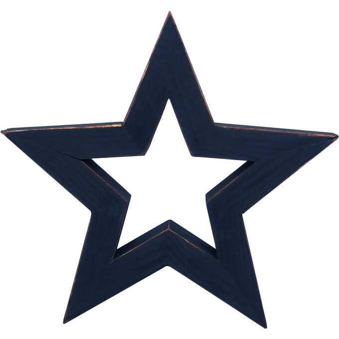 置物 オブジェ おしゃれ インテリア 木製 オーナメント 星型 アメリカン 壁掛け出来る アンティーク ウッドスター S ネイビー Pg 507 ガーデン用品屋さん 通販 Yahoo ショッピング