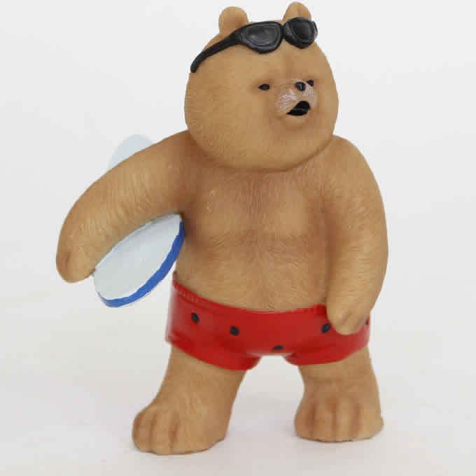 クマ グッズ 熊 置物 だらしない お父さん ぶさいく 表情 父親 中年 かわいくない オブジェ 休日