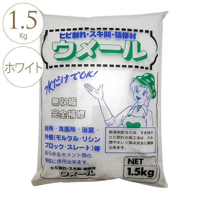 コンクリート 壁面 補修 修復 ブロック 壁 コンクリ モルタル 補修材 壁のひび割れ 路面の隙間 ウメール 1 5kg ホワイト Pg ガーデン用品屋さん 通販 Yahoo ショッピング