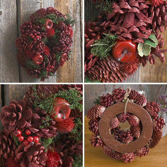 クリスマス リース ナチュラル 飾り インテリア 雑貨 おしゃれ 北欧 クリスマスリース 赤い喜び アップル S 直径24cm Pg 227 ガーデン用品屋さん 通販 Yahoo ショッピング