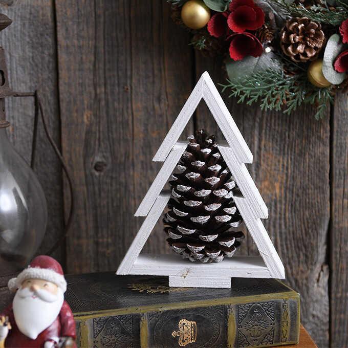 クリスマス雑貨 木製 オブジェ おしゃれ ウッド 北欧 クリスマス 雑貨 ツリーシンボル ホワイト S Pg 226 ガーデン用品屋さん 通販 Yahoo ショッピング