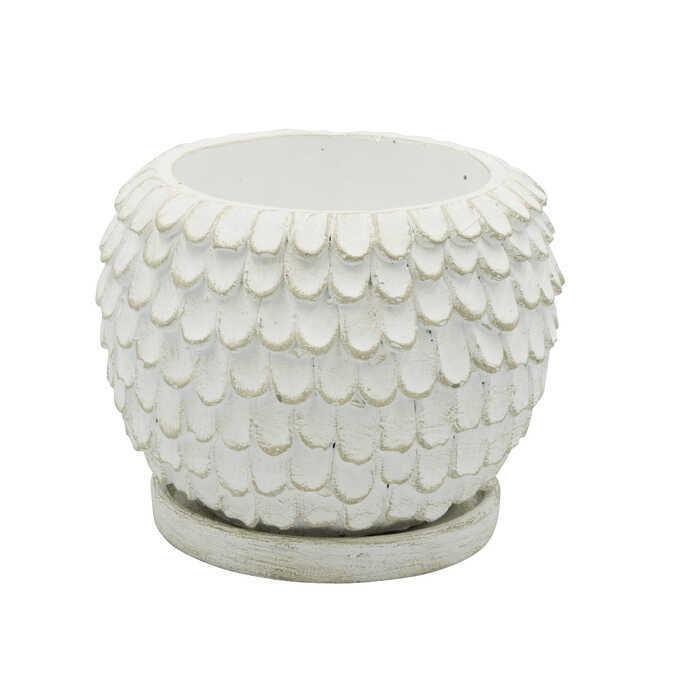 プランター おしゃれ 鉢 底穴あり ガーデン 雑貨 鳥の民族 手作り アンティーク プランターポット M ホワイト Pg ガーデン用品屋さん 通販 Yahoo ショッピング