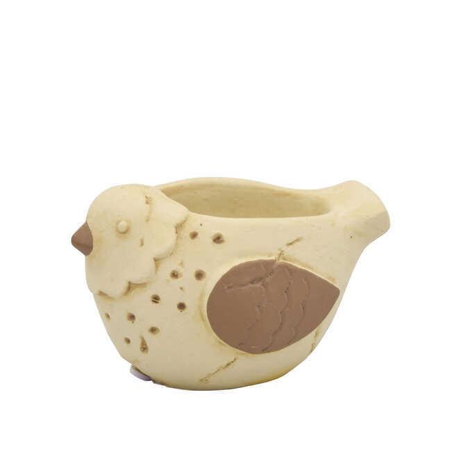 鉢 おしゃれ 植木鉢 かわいい 底穴あり ポット 絵本の世界 プランター 平和を告げる 森の鳩 S ブラウン 園芸用品