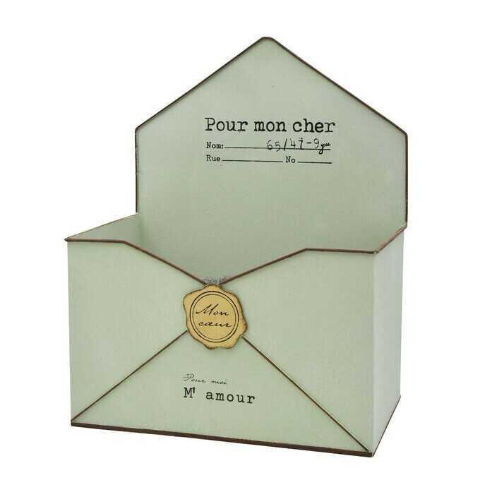 1円 ギフ 包装 クレヨンカラー ブリキ プランターポット レターボックス L 幅27cm グリーン おしゃれ プランター 底穴あり 小さい シンプル