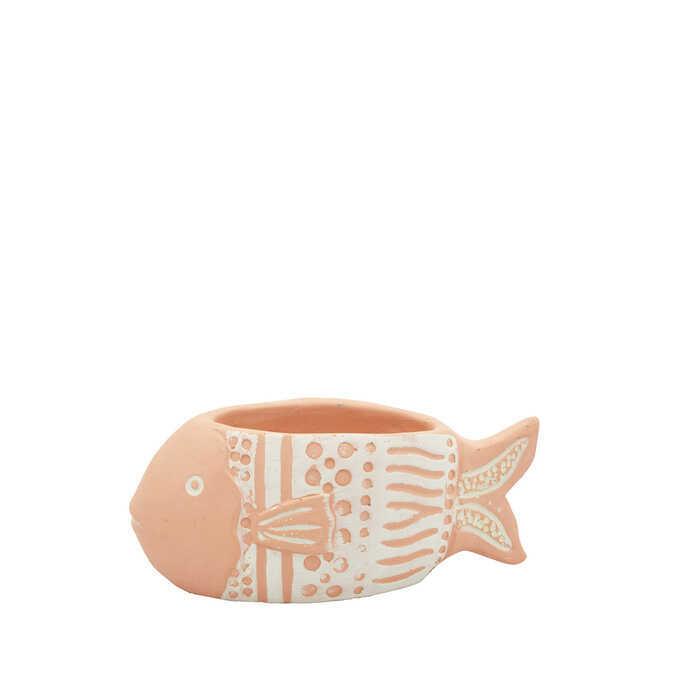 鉢 屋外 底穴あり 小さい プランター おしゃれ 絵本の世界 南国の魚 A ピンク 現金特価
