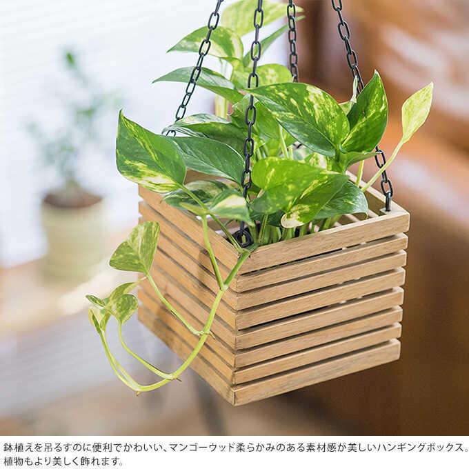 プランター台 吊り下げ インテリア 飾り ハンギングボックス 4号鉢用
