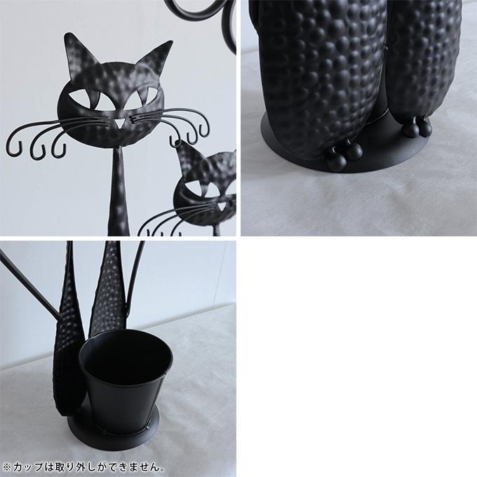 アイアン 花台 フラワーポット 鉢カバー 猫 ネコ キャット プランター