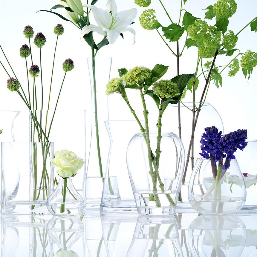 透明 ガラス おしゃれ シンプル LSA International フラワーベース FLOWER フラワー Kiln Vase 花瓶 H21cm
