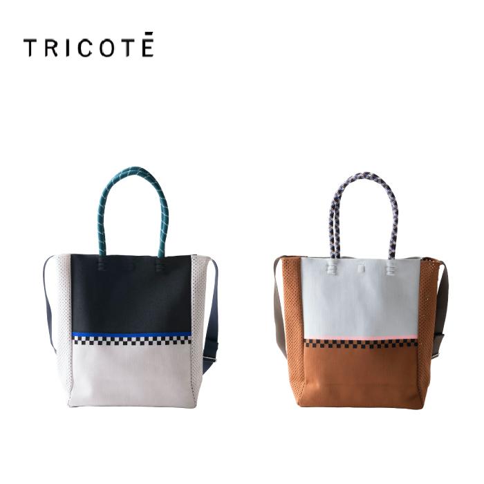 TRICOTE / トリコテ CHECKER LINE 2WAY TOTE BAG W21×H28×D11cm