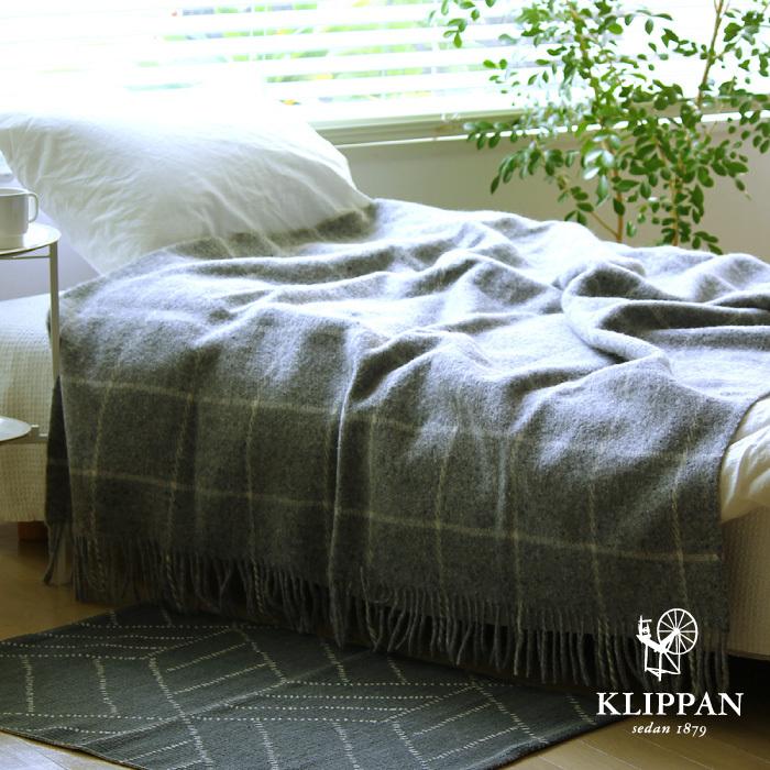 KLIPPAN クリッパン ウール スロー ヴィンガ グレー W130×L200cm ラムウール 天然素材 北欧 おしゃれ 送料無料 寝具 ソファ