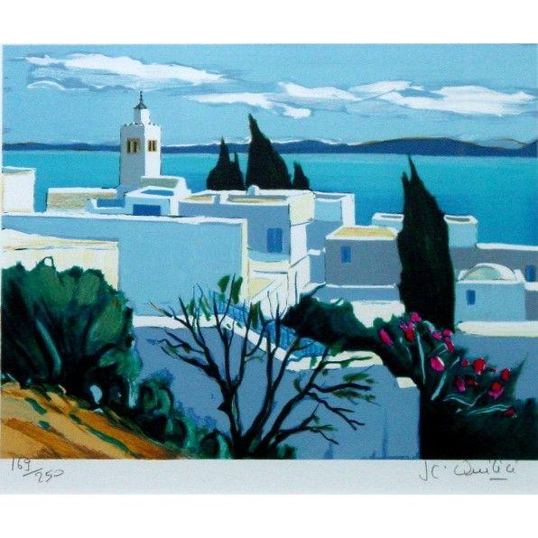 地中海風景画 オリジナルリトグラフ キリチ シディブゥセット