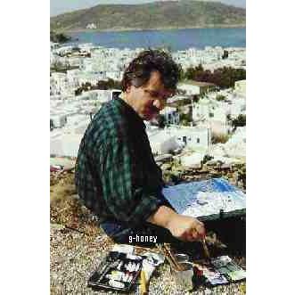 【真正証明書付き】ジャン•キリチ　「地中海の村」限定リトグラフ　木製額縁 真正証明書付き】ジャン•キリチ 「地中海の村」限定リトグラフ