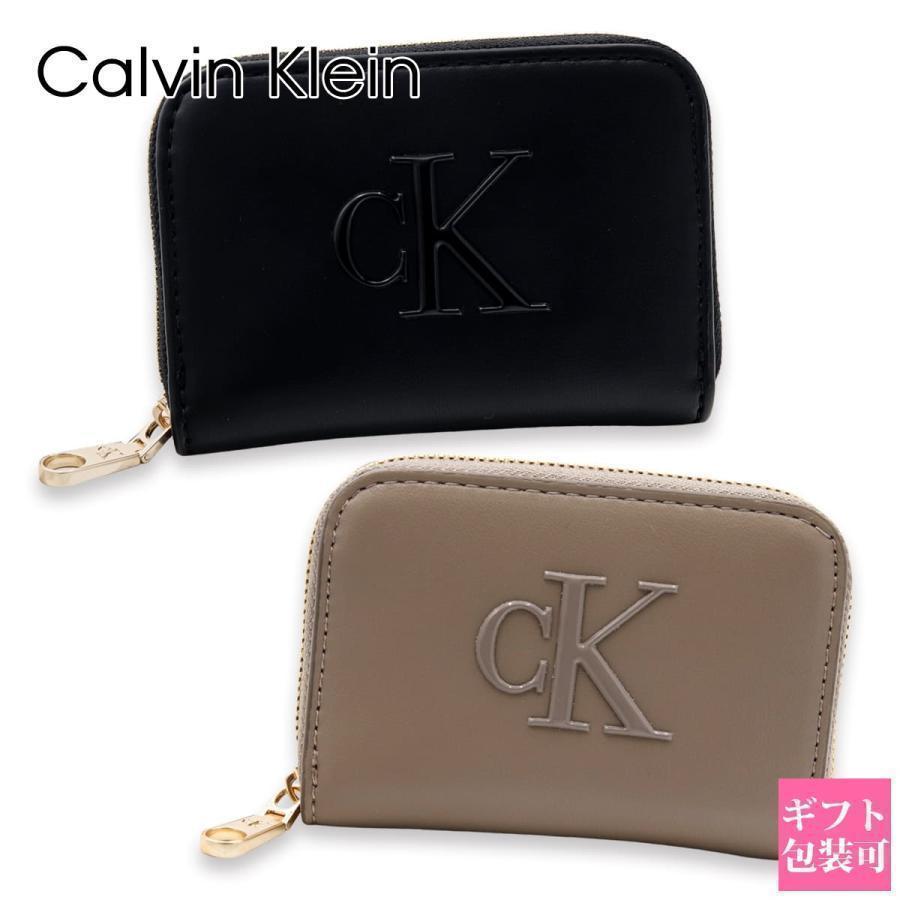 未使用 カルバンクライン 二つ折り財布 ラウンドファスナー メンズ レディース カルバンクライン Calvin Klein CK 二つ折り財布 BOLD MEDIUM ZIP