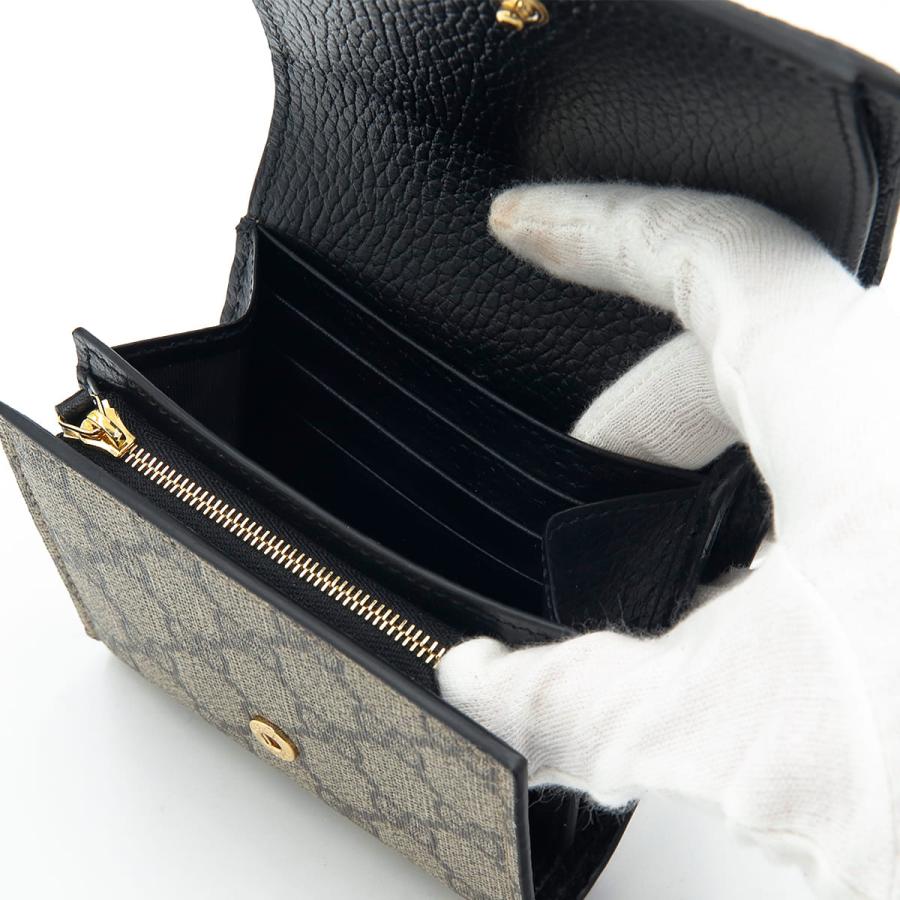 グッチ GUCCI ダブルG　ミディアムウォレット 598587 ブラック レザー レディース 三つ折り財布 グッチ二つ折り財布 ダブルG ミディアム ウォレット レザー 598587