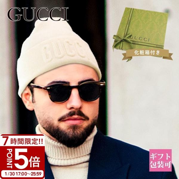 グッチ ニット帽 メンズ 正規品 GUCCI 帽子 エンブロイダリー付き