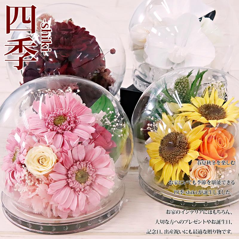 プレゼント 花 プリザーブドフラワー 和風 ガラスドーム ケース入り