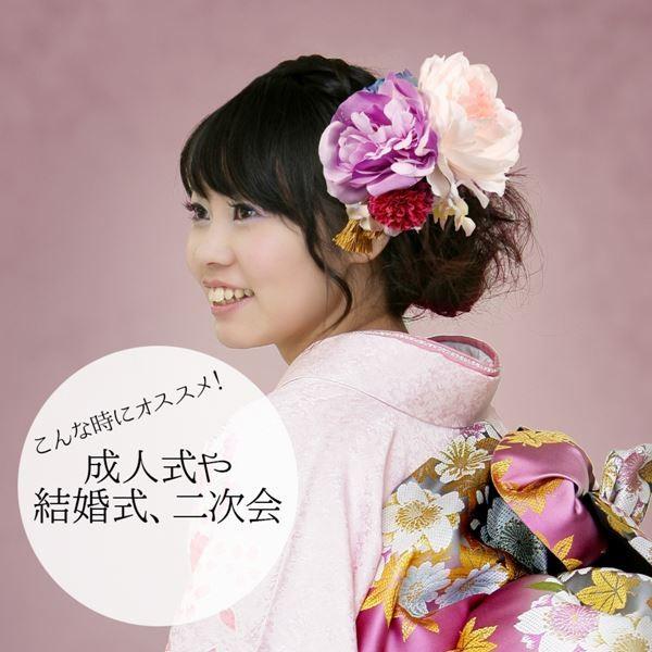 2024 花 成人式 髪飾り 7点 セット 七五三 大きい 赤 白 紫 ゴールド