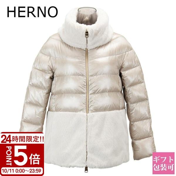 ヘルノ ダウン レディース ショート ECO FUR DOWNJACKET エコ ファー