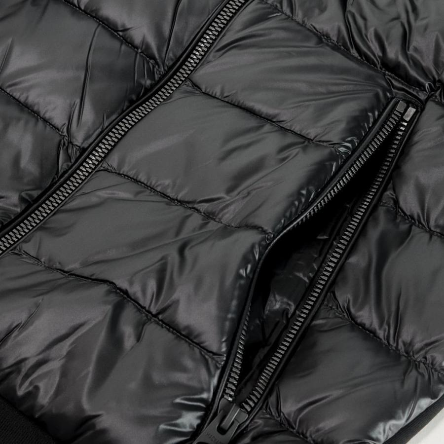 マッカージュ MACKAGE FRANK-R ダウンジャケット メンズ ライトダウン コンビダウン フード付き パーカー ナイロン×リブニット 光沢感 アウターの画像