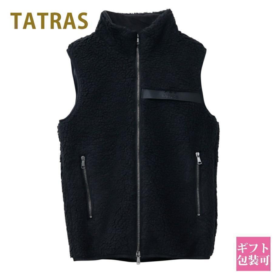 TATRAS ブラック フリースベスト Lサイズ TATRAS（タトラス） ベスト メンズ ボア ベスト 正規品 TATRAS DITAN