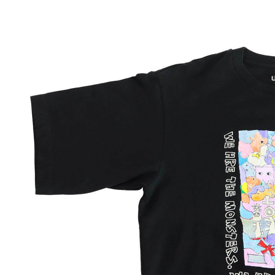 ユニクロ ポップマート ザ・モンスターズ ラブブ Tシャツ Mサイズ（黒・白） ユニクロ POP MART UT ラブブ Tシャツ レディース ブラック