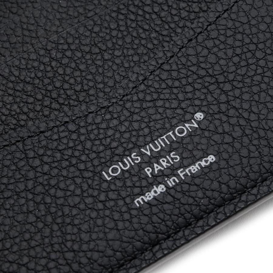 Louis Vuitton ブラック コンパクト財布 ルイヴィトン 財布 メンズ 二つ折り財布 ポルトフォイユ スレンダー