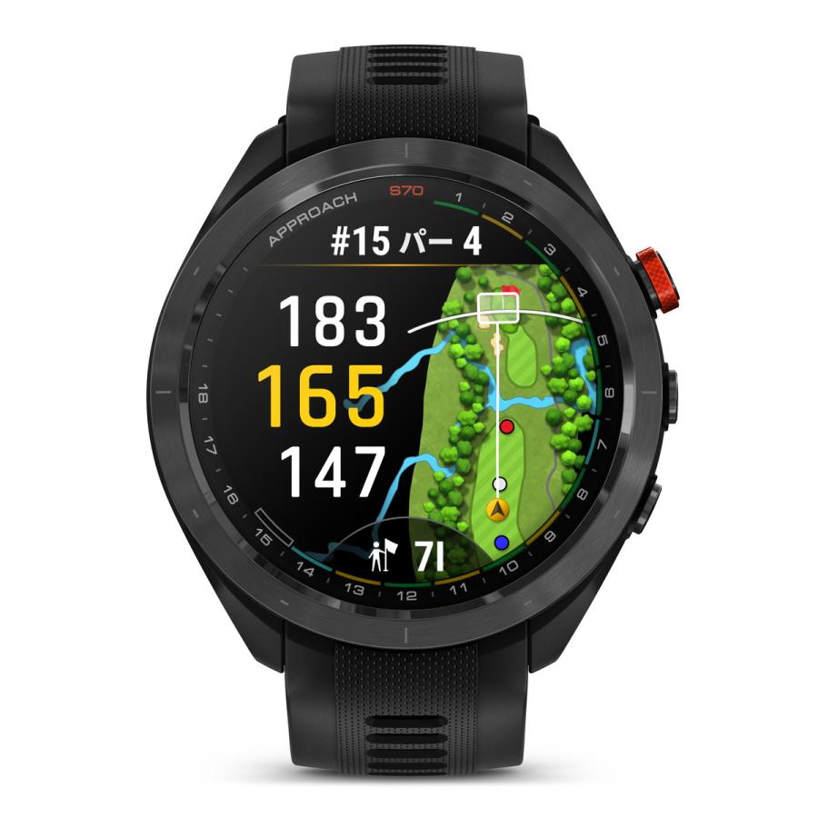 ガーミン公式直販(GARMIN) Approach S70 47mm Black ゴルフウォッチ GPSマップ Suica対応 バーチャルキャディ  010-02746-22 【日本正規品】｜garmin-official｜02