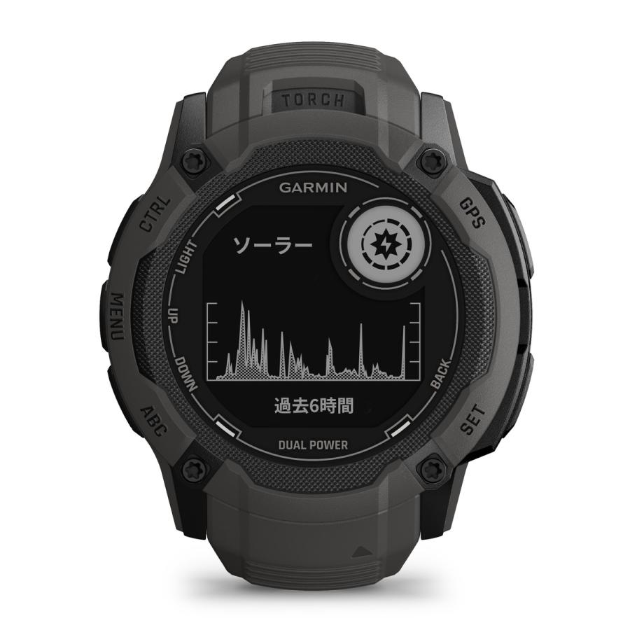 ガーミン(GARMIN) Instinct 2X Dual Power Graphite タフネスGPSスマートウォッチ Suica対応 防水 防塵 耐熱 ストレス値 心拍数 登山【日本正規品】｜garmin-official｜04