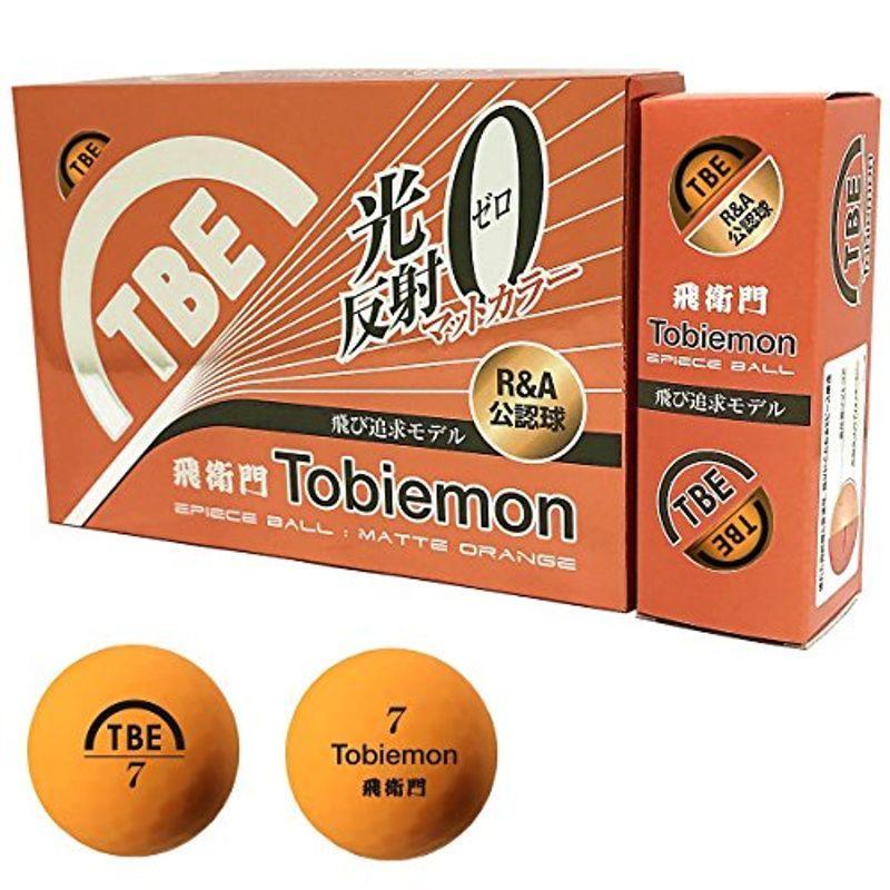 人気絶頂 TOBIEMON(トビエモン) ゴルフボール T-B2MO2 オレンジ 1ダース(12個入り) 蛍光マット 2ピース 飛衛門 ゴルフボール
