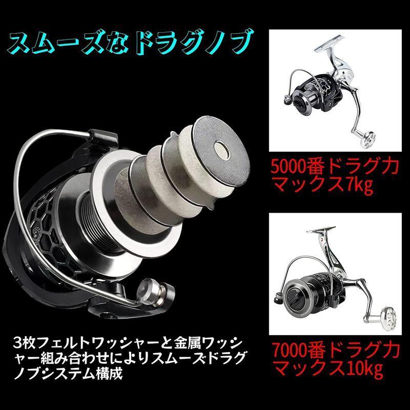 かわいい Zjiancスピニングリール7000番ショアジギング 船釣り海釣り ギア比4 7 ドラグ力10 ジギング釣り 泳がせ釣り 青物 ブリ ハマ スピニングリール Www We Job Com