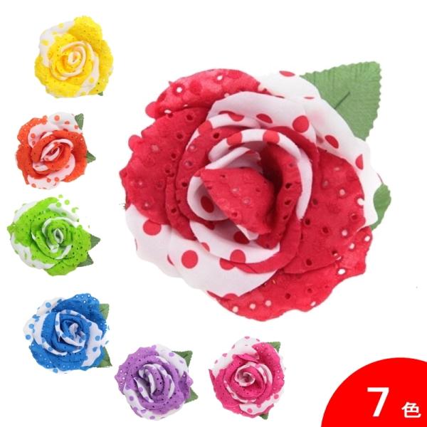 新年の贈り物 水玉の爽やかなバラのコサージュ フラメンコ用 Wantannas Go Id