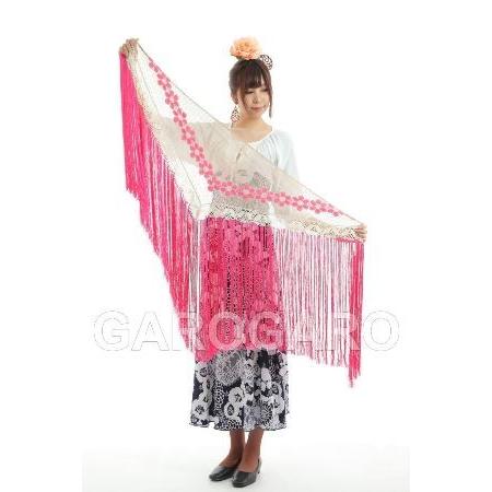 価格は安く 在庫限り 花のモチーフのシージョ Laila ライラ フシアピンクxベージュ フラメンコ用 Materialworldblog Com